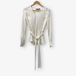 Wrap Style Blouse in Ivory, size Small